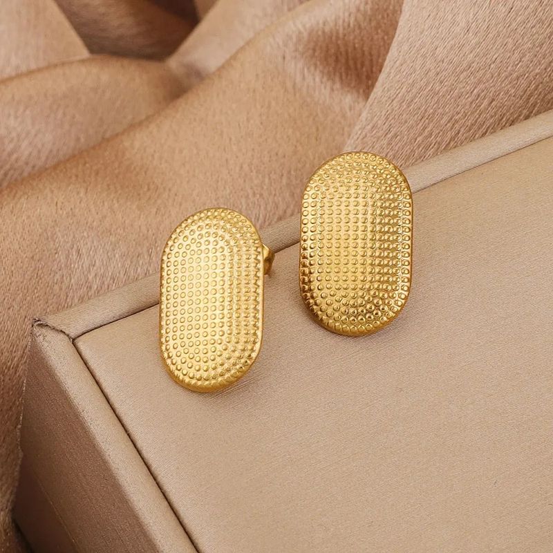 Orecchini ovali geometrici in acciaio inossidabile con pendenti fai da te in titanio, accessori per gioielli semilavorati fatti a mano_voghion.com