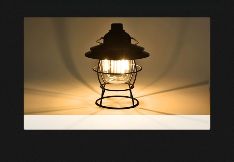 Farol de exterior con forma de caballo, ideal para tiendas de campaña, camping, iluminación ambiental recargable, lámpara retro portátil de larga duración._voghion.com