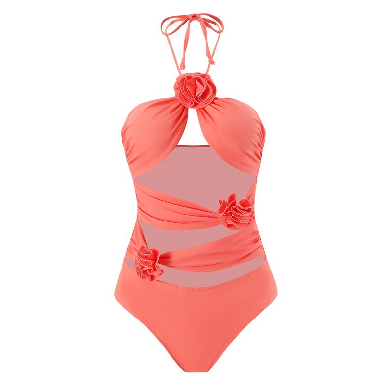 Beach vacation gauze skirt sunscreen multi-color one-piece suit_voghion.com