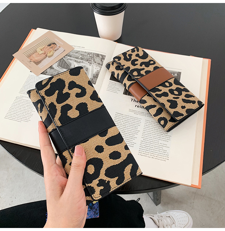 Wallet Women's 2023 New Leopard Print Internet Celebrity Fashion Large Capacity Coin Purse Folding Multi-Card Slot Long Wallet_voghion.com