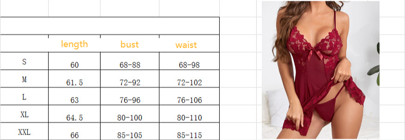 Abbigliamento da donna Pigiama sensuale in pizzo con scollo a V e perizoma sexy intimo erotico trasparente_voghion.com