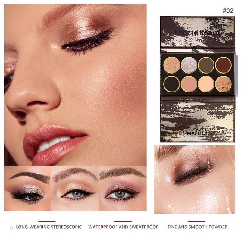 Free Roam 8-color eyeshadow tray matte pearl burst_voghion.com