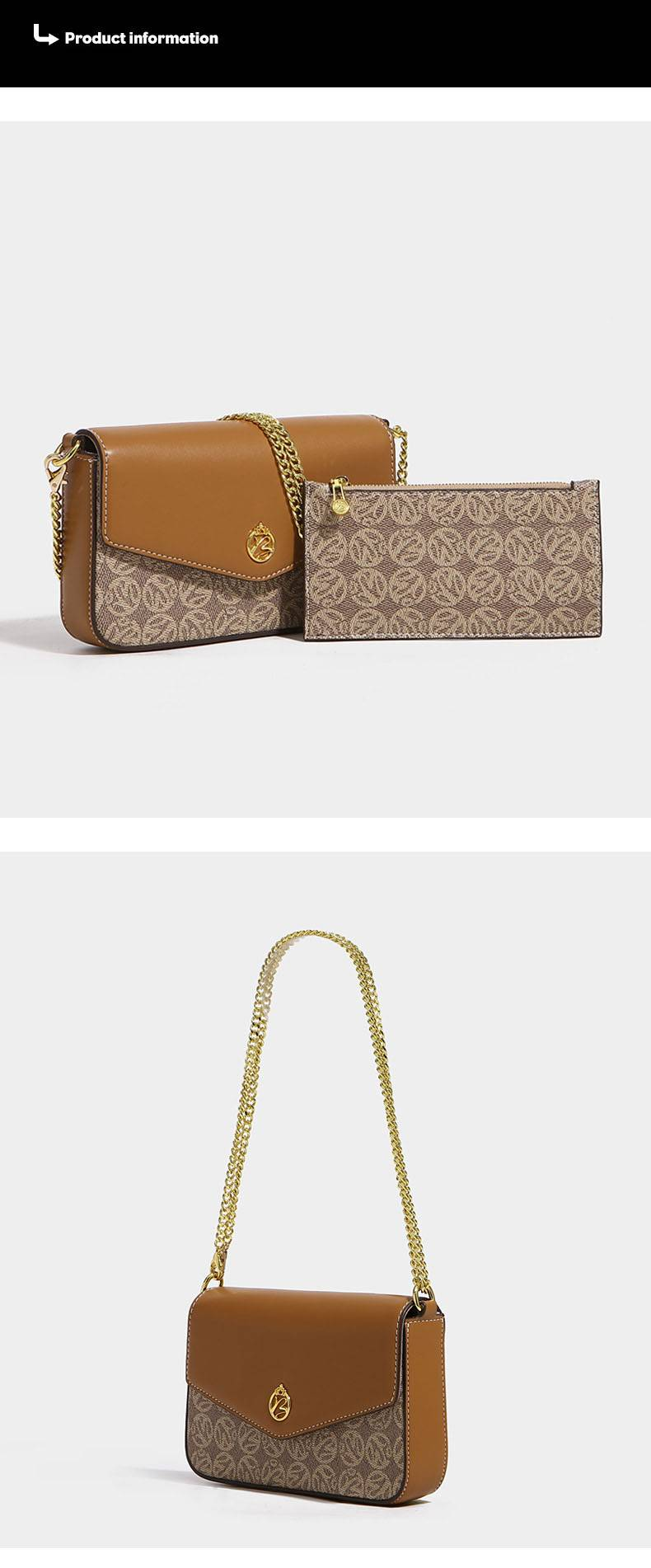 Sac à bandoulière pour femme, simple et à la mode, haut de gamme mais simple, petit sac enveloppe à bandoulière simple de luxe avec design parent-enfant._voghion.com