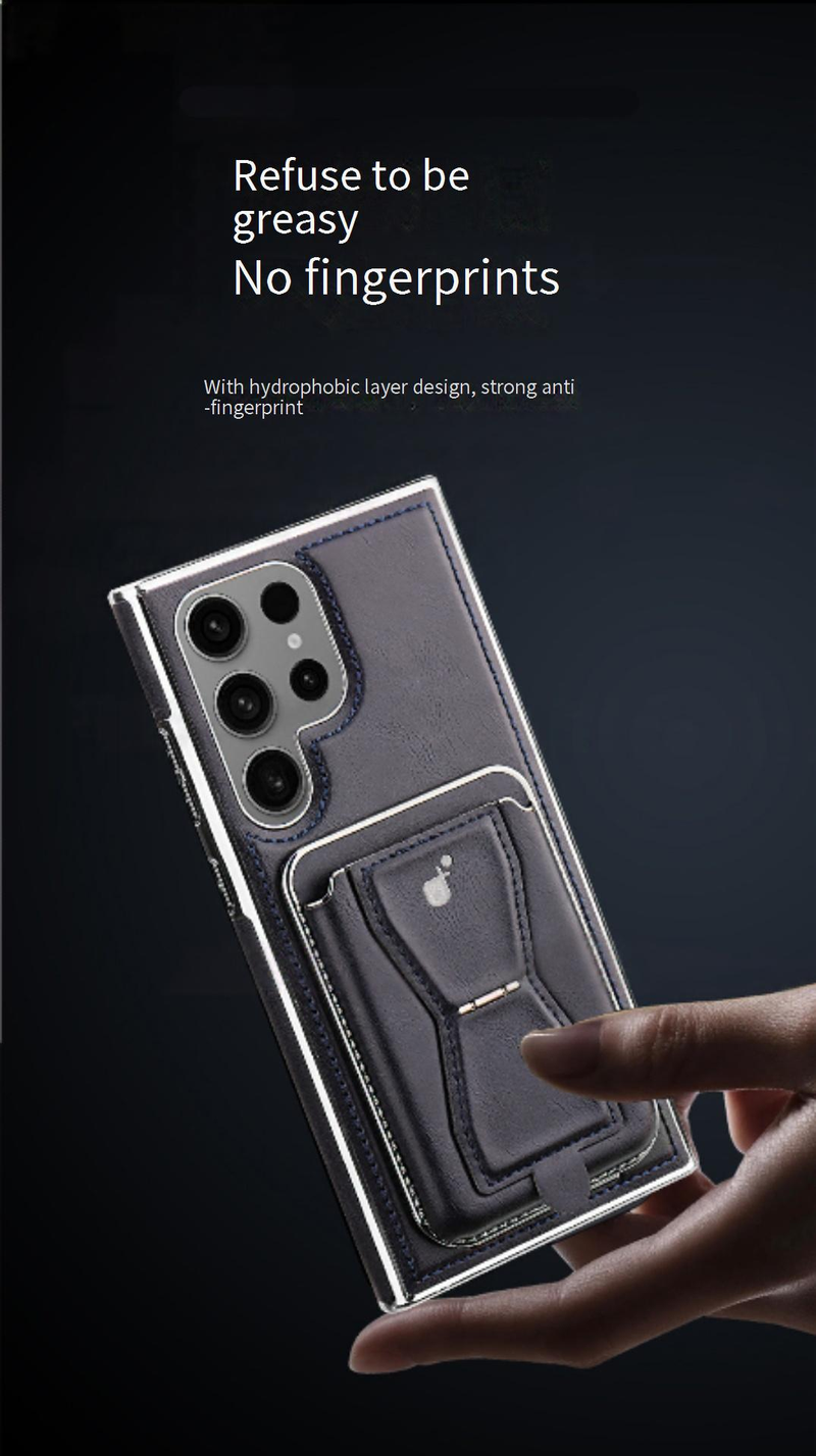 Phone Case & Covers Electroplated Leather Magnetic Card Holder Holder Suitable For Samsung S24ultra Mobile Phone Case S23 Business Leather Case_voghion.com