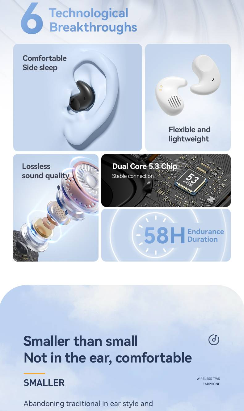 Wireless TWS Earbuds M51 - Sleep Earphones With 6 Hours Playtime, HD Display, Clear Calls, And Dual Ear Sync_voghion.com