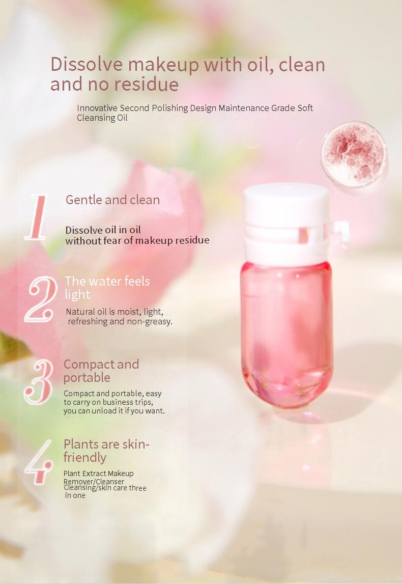 Makeup Remover ZVEV Gentle Cleansing Oil 7 Capsules Travel Pack Skin Care Gentle Non Irritating Moisturizing Deep Cleansing Makeup Remover Oil_voghion.com