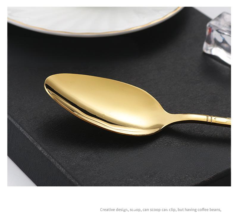 Titanium-Plated Stainless Steel Cutlery Set - Water Cube Design 4-Piece Hotel & Restaurant Grade Tableware In Gift Box_voghion.com