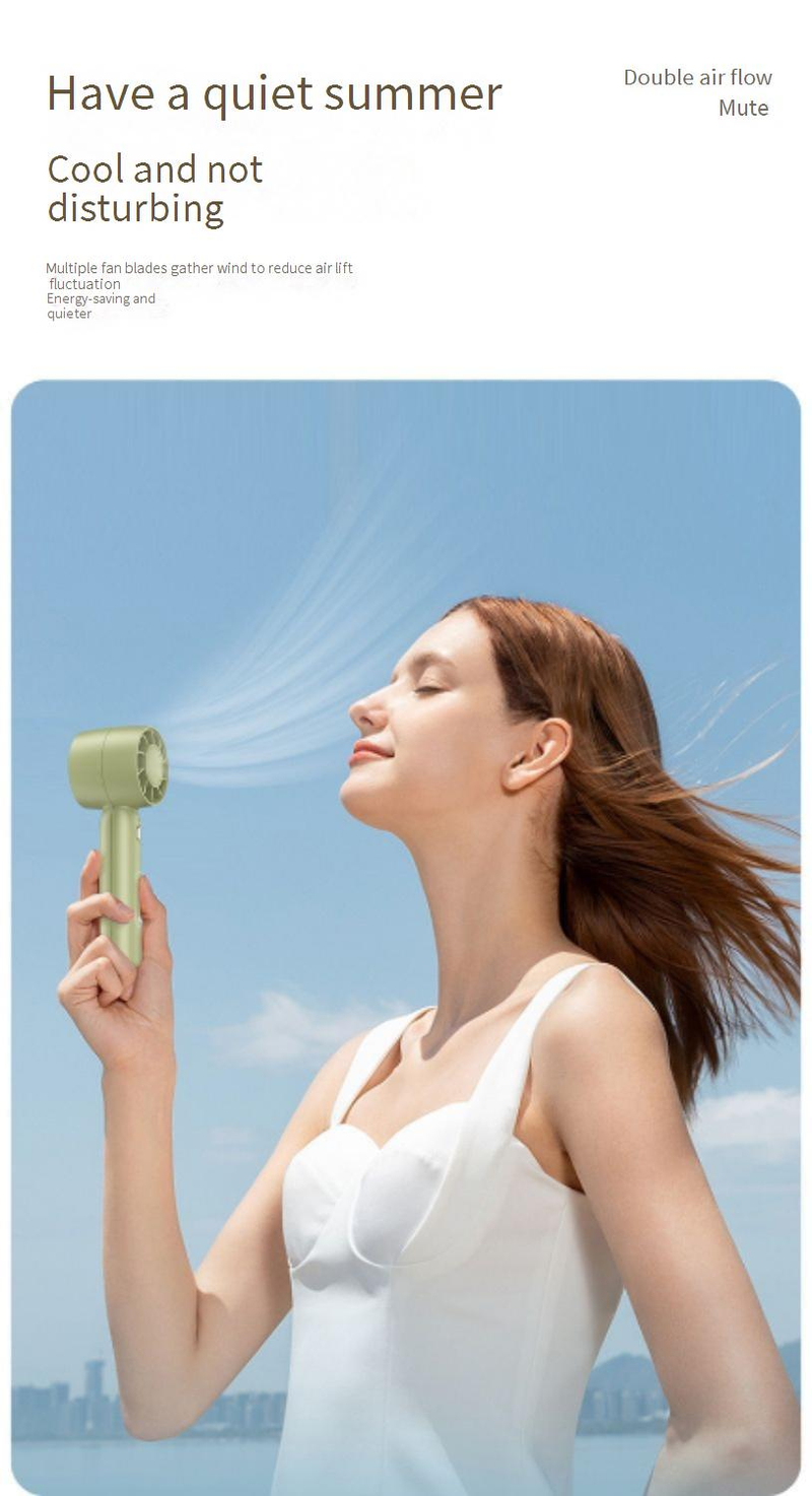 Handheld Turbo Fan - Ultra Quiet & Long Battery Life For Outdoor Office & Travel (Portable 3-Speed 12H Runtime)_voghion.com