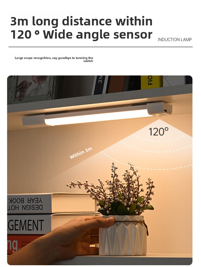 Smart Motion Sensor LED Strip Light – Wireless Magnetic & Self-Adhesive, Rechargeable For Cabinets, Wardrobes, Closets (Adjustable Brightness)_voghion.com