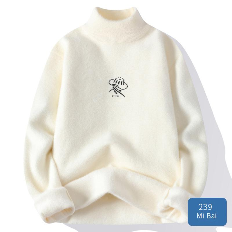 Maglione a collo alto da uomo – Pullover invernale oversize in maglia (100% ciniglia di poliestere, lavabile in lavatrice, 6 colori di tendenza, antipiega)_voghion.com