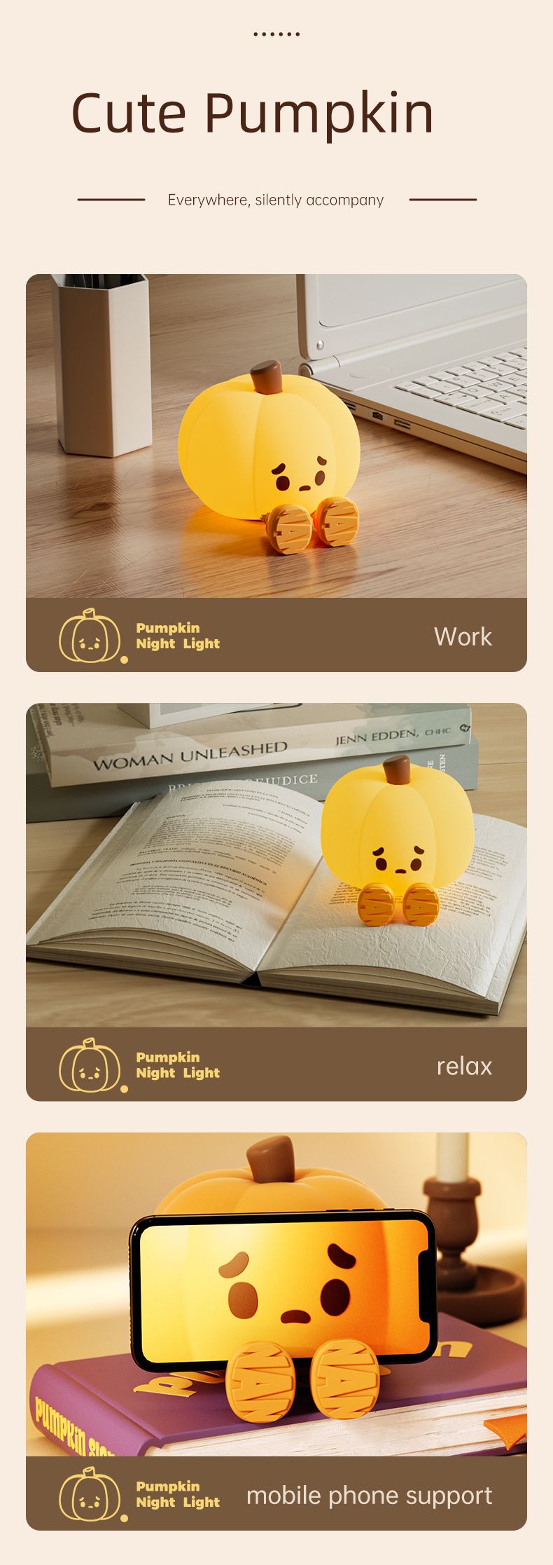 Halloween Decoration LED Rechargeable Pumpkin Lantern With Three-speed Adjustable Hanging Foot Doll Pumpkin_voghion.com