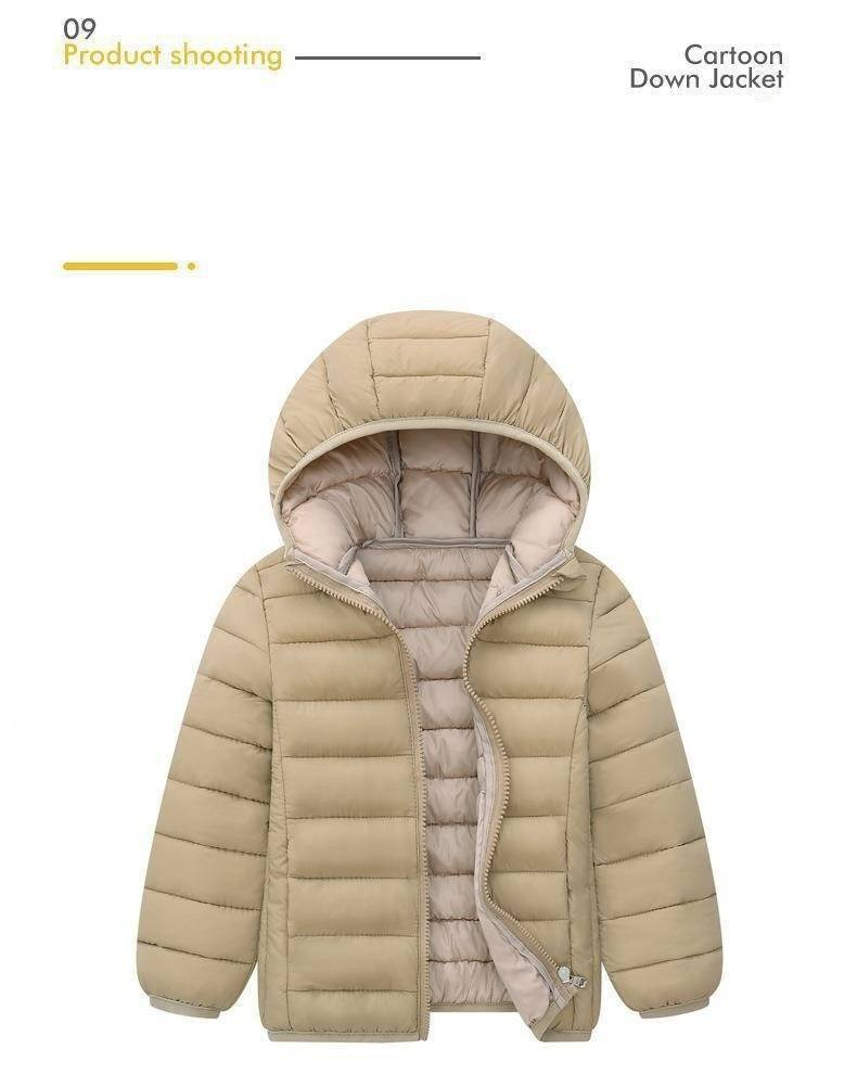 Kids Lightweight Padded Jacket With Polyester Filling, Warm Winter Coat For Boys And Girls, Short Style, Multiple Colors And Sizes (110-180cm)_voghion.com