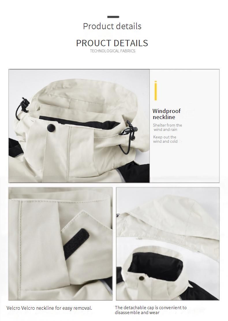 Giacca da trekking impermeabile 3 in 1 con fodera in pile staccabile, antivento e traspirante (M-4XL)_voghion.com