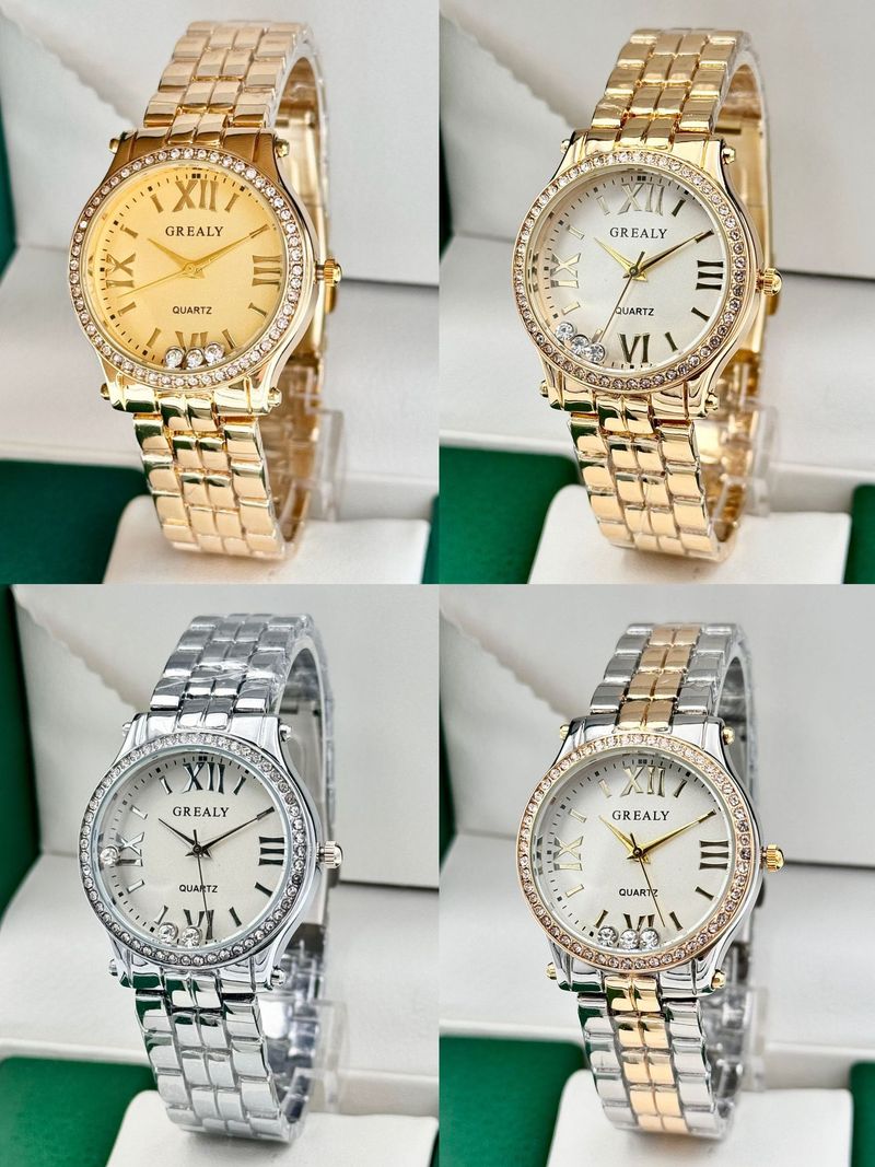 GREALY Explosion Waterproof Diamond-encrusted Women's Quartz Watch Roman Character Watch Fashion Light Luxury High-end Watch_voghion.com