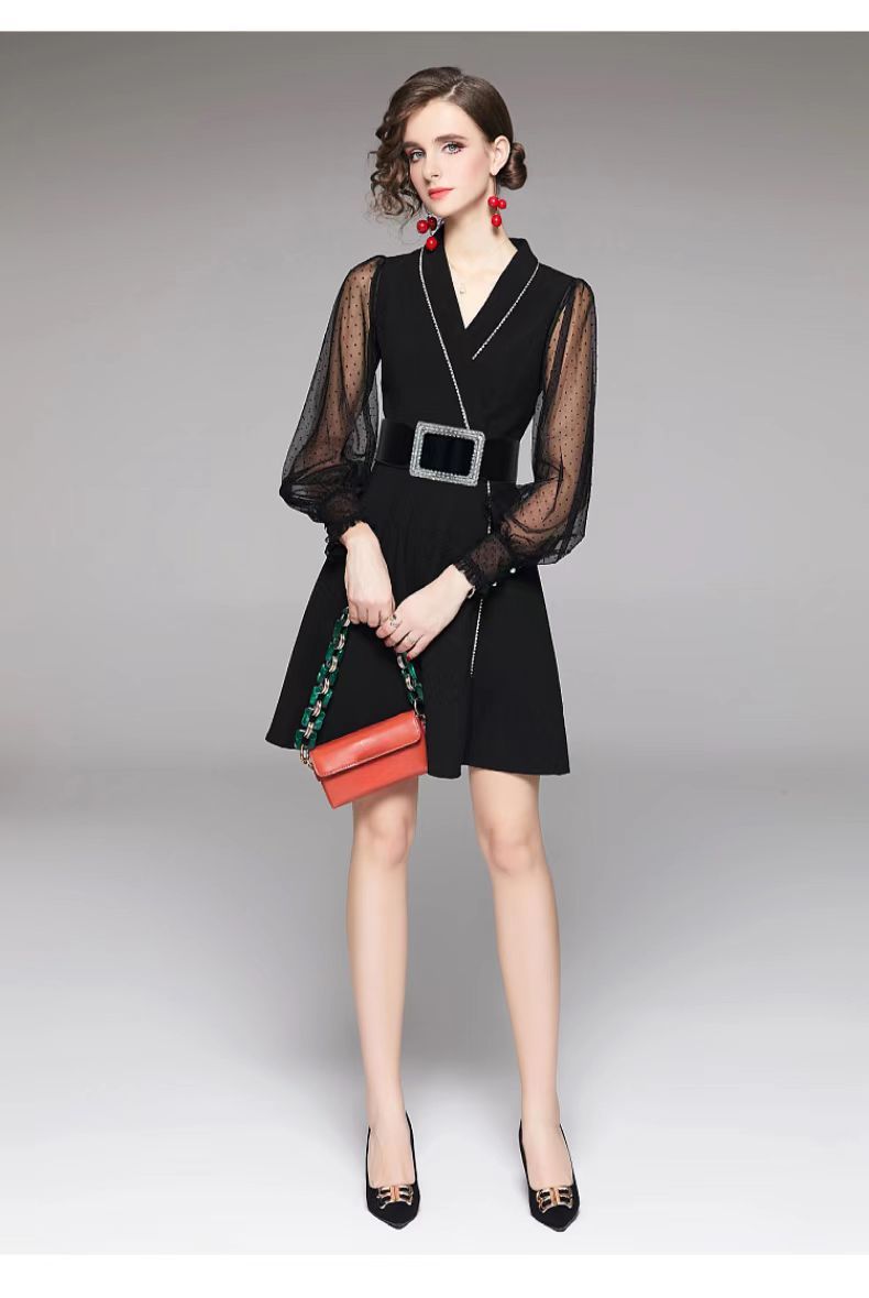 Fashion Versatile Square Buckle Wide Belt Decorative Coat Elastic Diamond Waist Seal Women's Elastic Rhinestone Belt Black_voghion.com