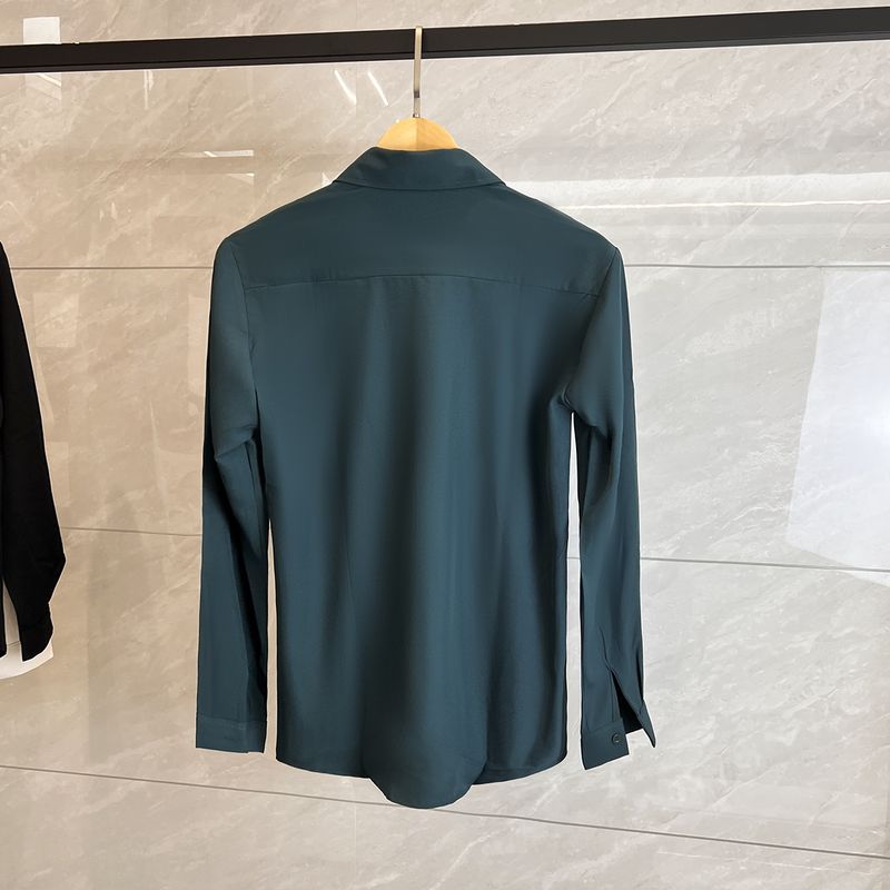 Men's Stylish Hidden Button Black Shirt - Slim Fit Lightweight Long Sleeve Casual Shirt With Smooth Drape Fabric_voghion.com