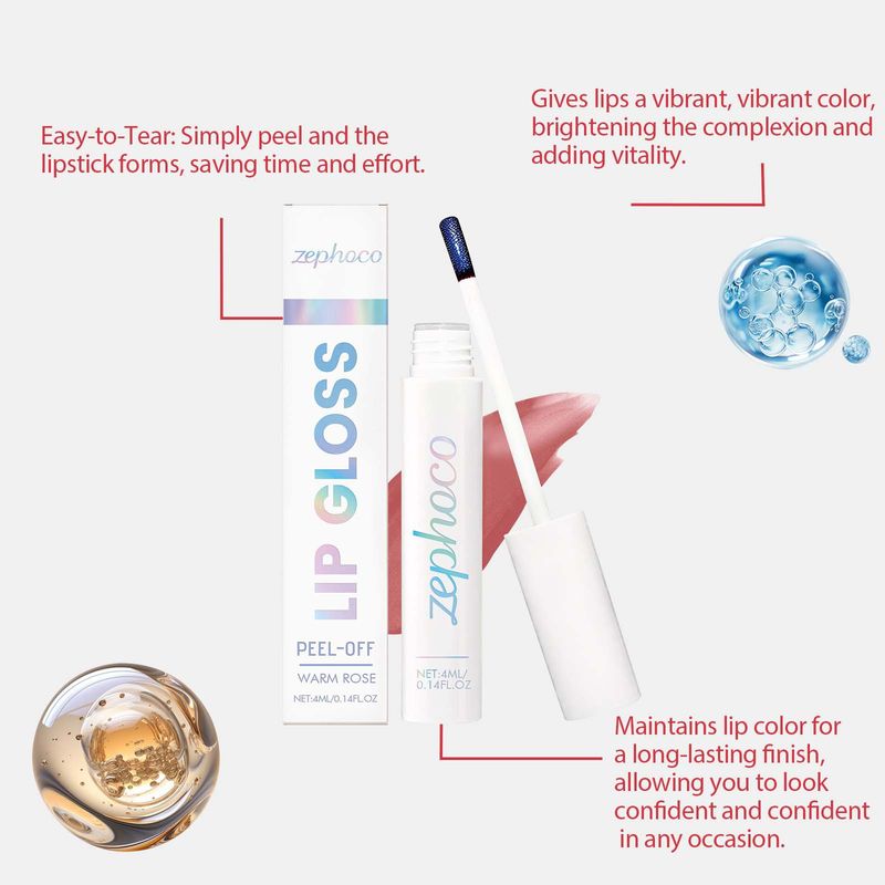 Zephoco Peel-Off Tint Natürliche Farbe Pflegender Lipgloss für das tägliche Tragen_voghion.com