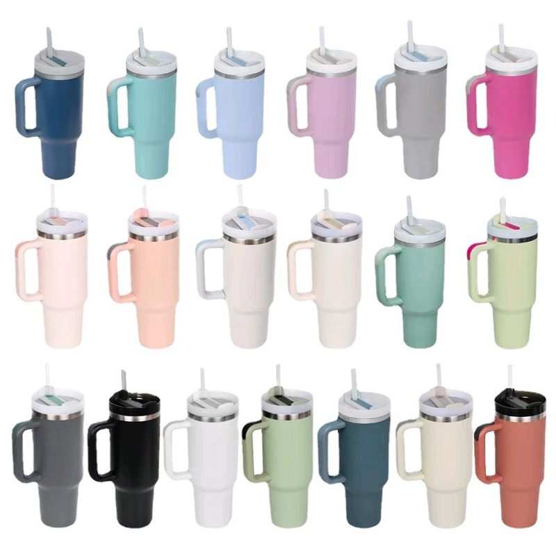 Large capacity 40oz car with straw handle Portable Ice Bully Cup American 304 stainless steel thermos cup_voghion.com