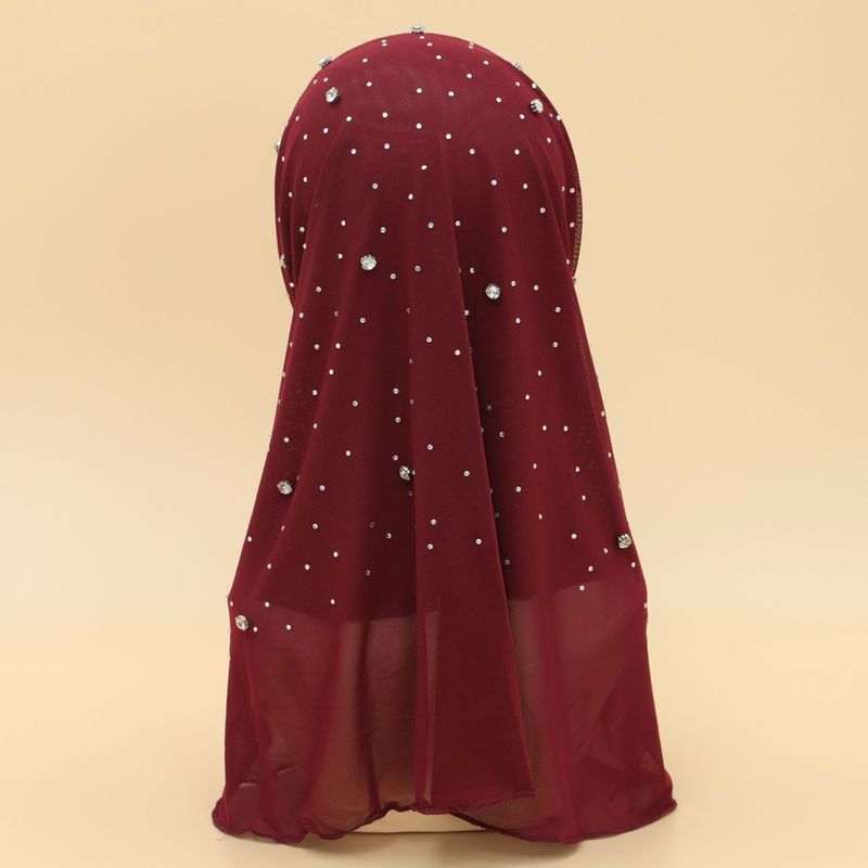 Vrouwen Hijab hete verkoop vrouwen effen kleur chiffon nagel diamant hete diamant sterren zachte rand pullover hoofddoek sjaal_voghion.com