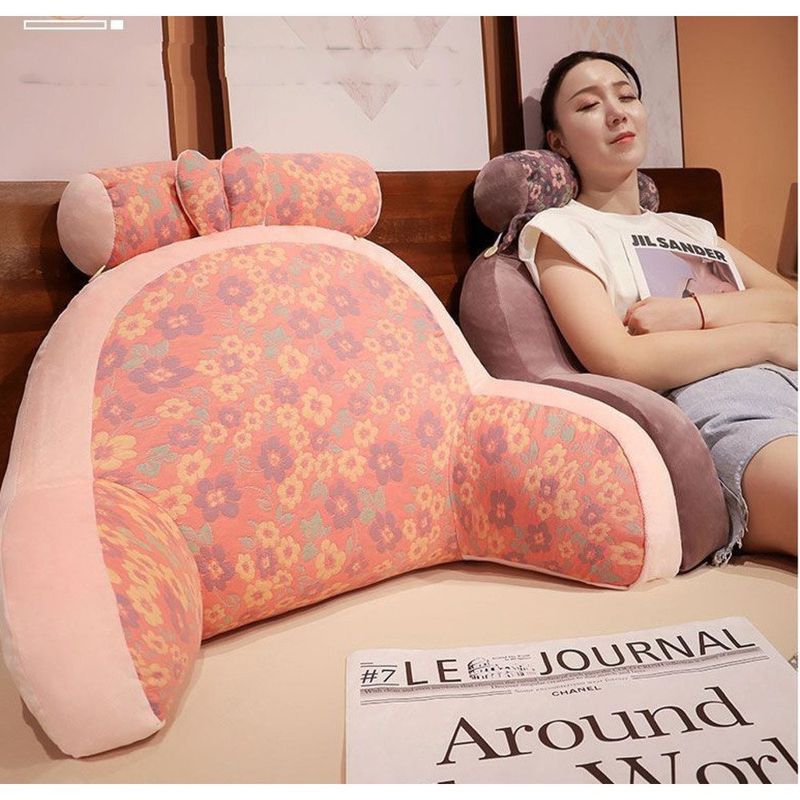 Cojín grande para respaldo de cama, soporte lumbar para el cuello, silla de oficina, sofá, almohada decorativa para la siesta, extraíble y lavable._voghion.com