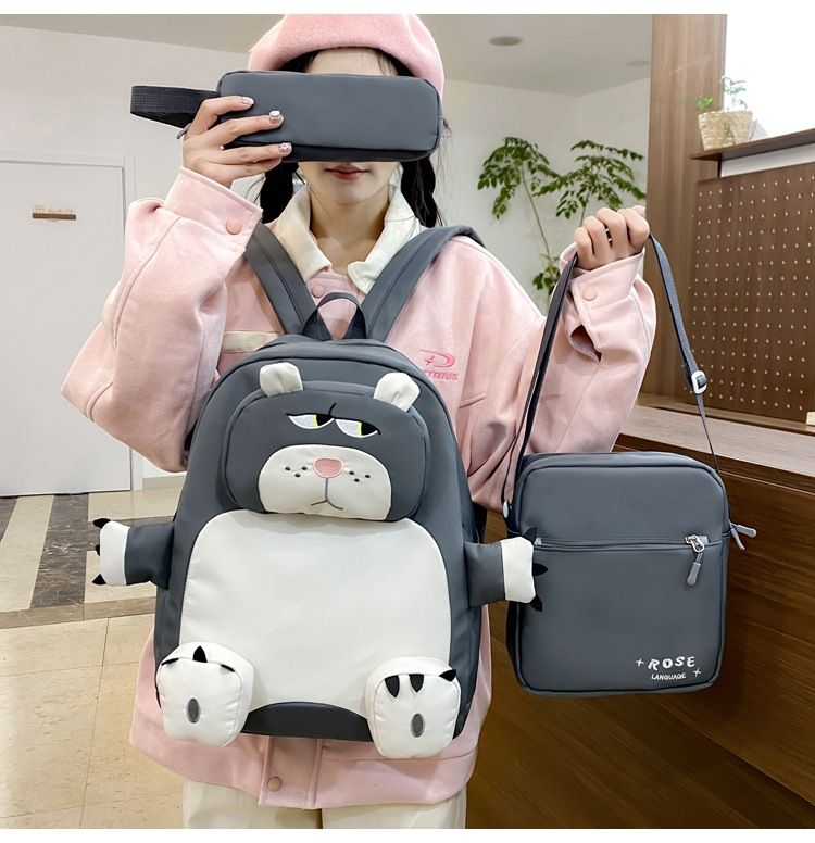 Zaino alla moda di grande capacità per donne e bambini - Carina borsa scolastica unisex in stile giapponese con cartoni animati_voghion.com