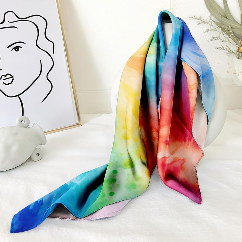 Foulard carré en soie pour femme, fin, polyvalent, décoratif, imprimé_voghion.com