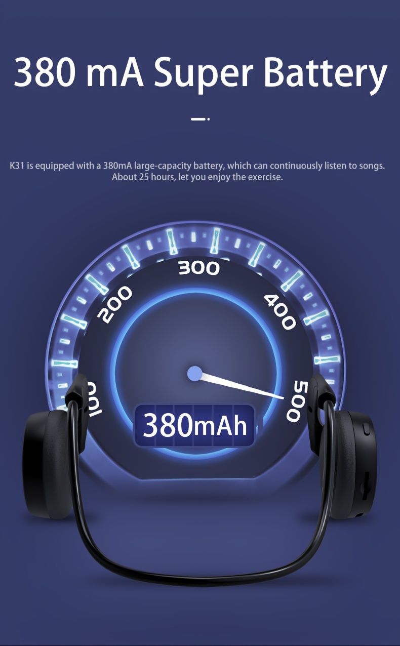 K31 uus BT-peakomplekt 5.0 kõrvakinnitusega ja kõrvakurtide spordikaart_voghion.com