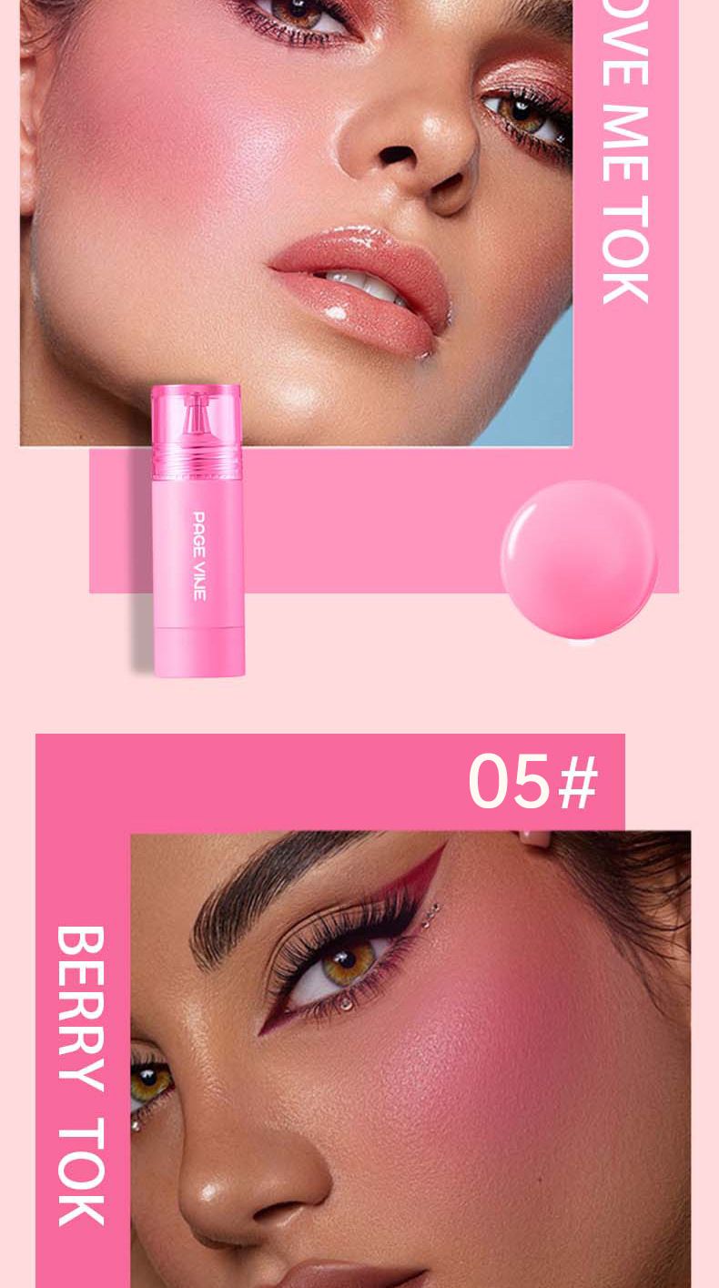 Schéinheet & Gesondheet PAGE VINE Flëssege Rouge Erhellt a Wäisst Natierlech Rouge Multifunktionelle Matte Lippenstift Aenschatt_voghion.com