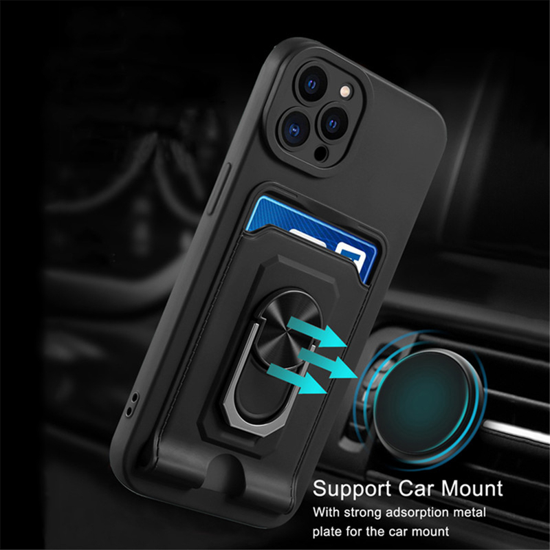 Necklace Lanyard Strap Magnetic Ring Holder Case For iPhone 14 11 12 13 Pro Max XS X XR 7 8 Plus SE Silicone Wallet Card Cover_voghion.com