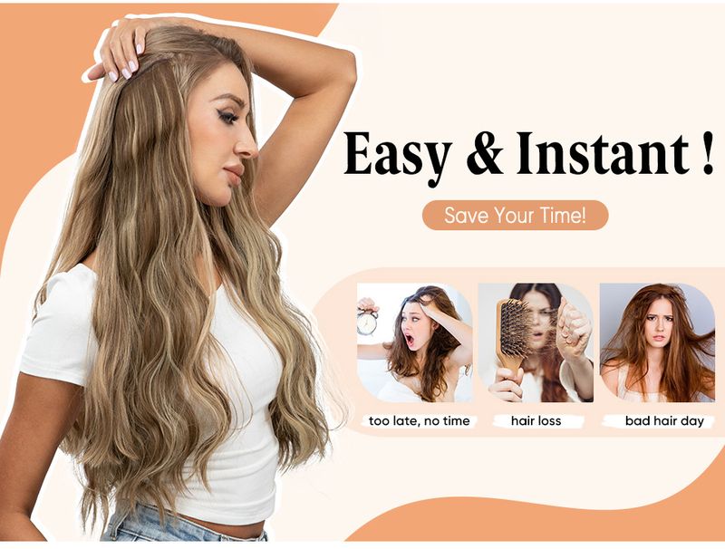 parrucca alla moda parrucca femminile pezzo unico pezzo di capelli Big Wave capelli lunghi e ricci pezzo di estensione dei capelli in fibra chimica senza cuciture_voghion.com