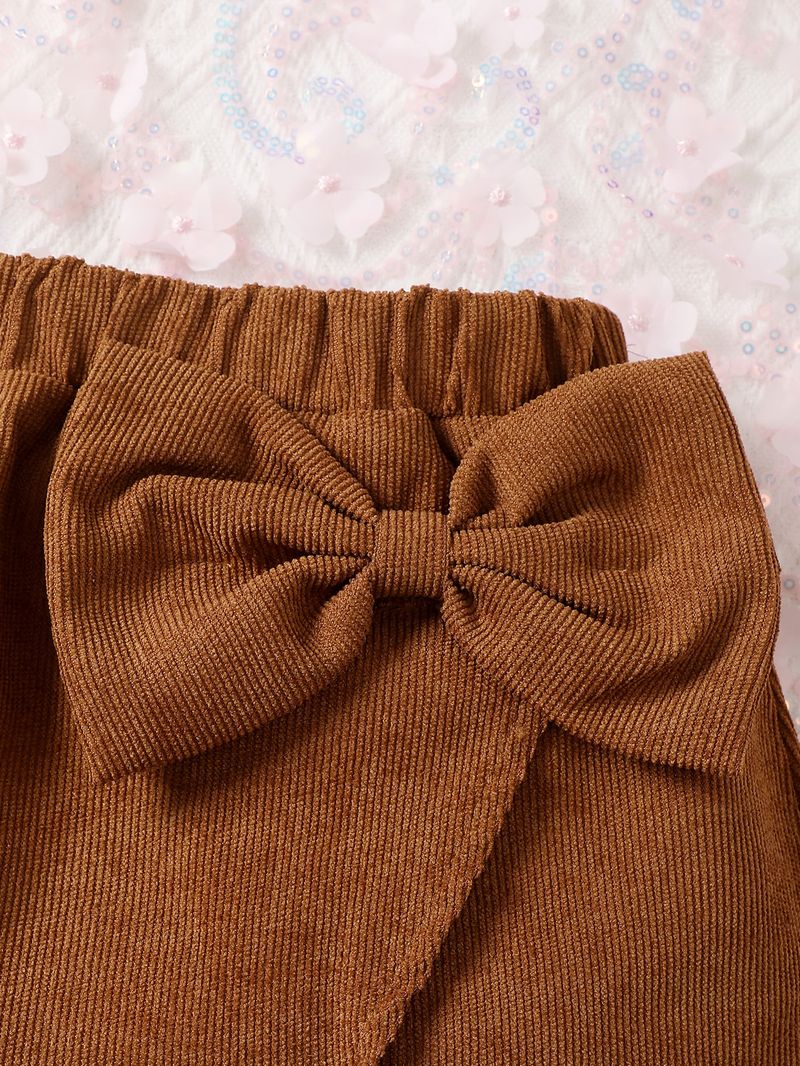 Mother & Kids Infants And Children Solid Color Ribbed T Shirts And Mini Skirt Sets_voghion.com