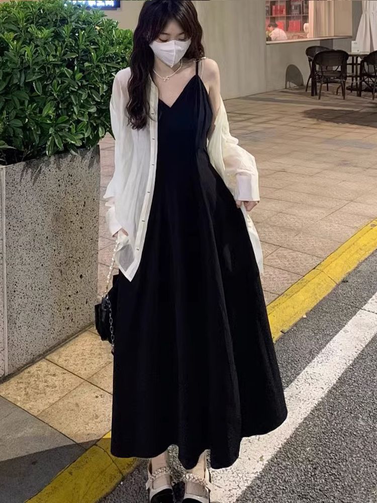 Robe longue moulante et résistante au soleil pour femme, grande taille, cache-poitrine_voghion.com