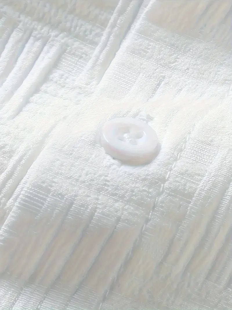 Herrenbekleidung Sommer Jacquard Schwarz-Weiß Einfarbig Anzug Kurzarm Herren Urlaub Casual Style Hemd Shorts Zweiteiliger Anzug_voghion.com