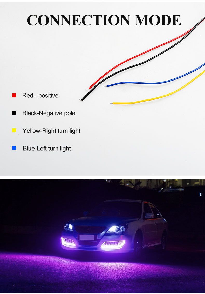 Luzes LED diurnas coloridas para carro, direção aquática, controle remoto RGB, luz de lágrima de cristal, barra de luz de marquise, modificação de luz de carro_voghion.com