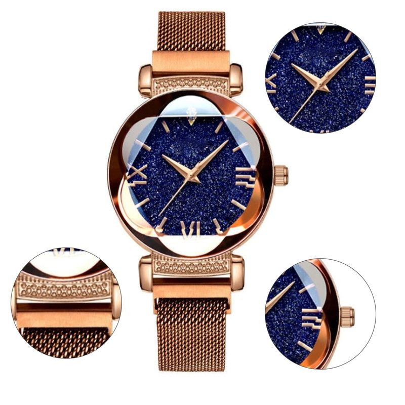 Yamaler Starry Sky Watch magnetilise rihmaga ümmarguse numbriga naistele mõeldud kvartskäekell kohtinguteks_voghion.com