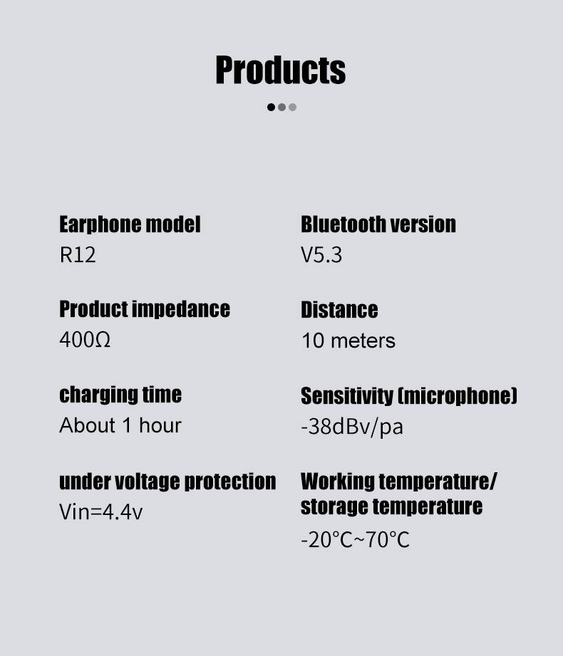 R12 Ohrclip-Bluetooth-Ohrhörer mit extra großer Reichweite 5.3 Jerry Low Power Noise Reduction Knochenleitungs-Ohrhörer_voghion.com