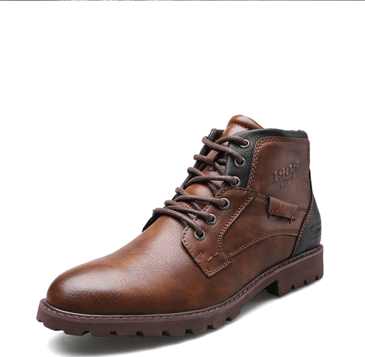 Zapatos de hombre, botas de talla grande, botas cortas con cremallera, zapatos de hombre, zapatos de caña alta, botas de trabajo para el desierto_voghion.com