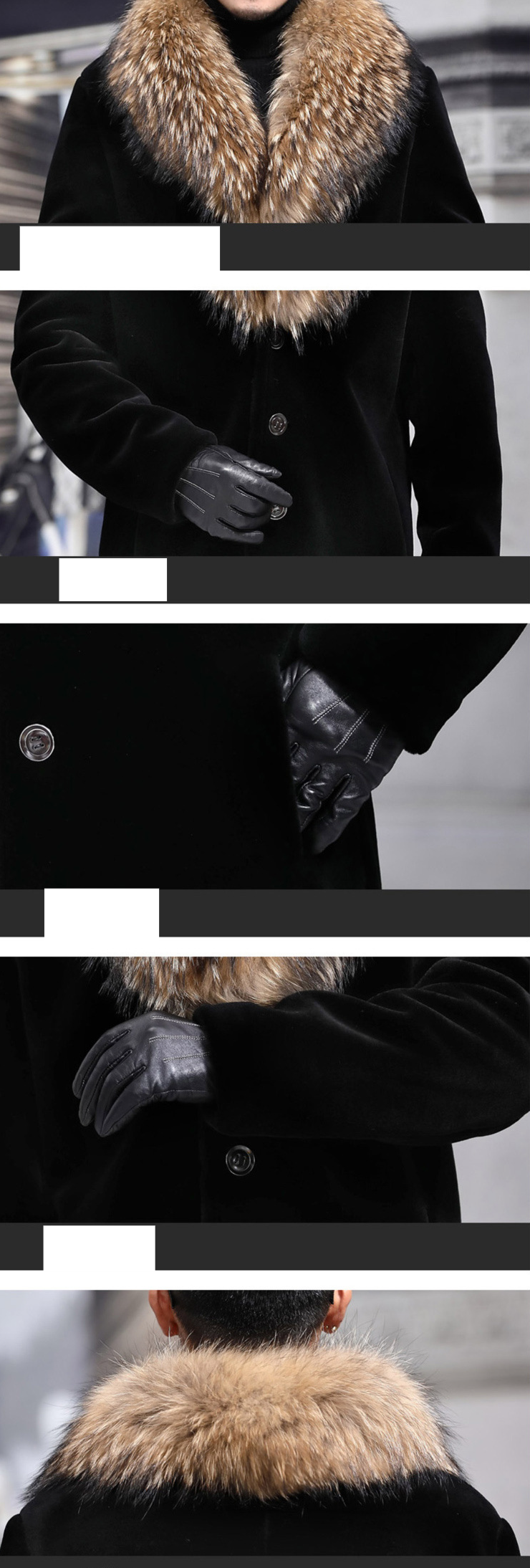 Herrenbekleidung Nerzpelz Herren Nerzmantel Waschbärpelzkragen warme Herrenjacke Herren Freizeitmantel_voghion.com