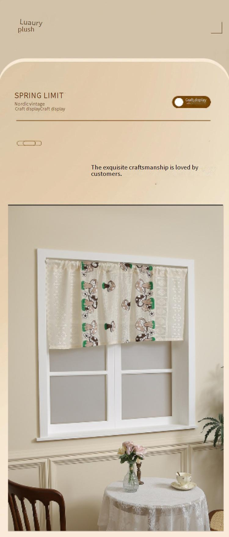 Moderne polyester cafégordijnen - vlinder-, lieveheersbeestjes- en koffiekopjesontwerpen voor de woonkamer (meerdere maten, geen installatie vereist)_voghion.com