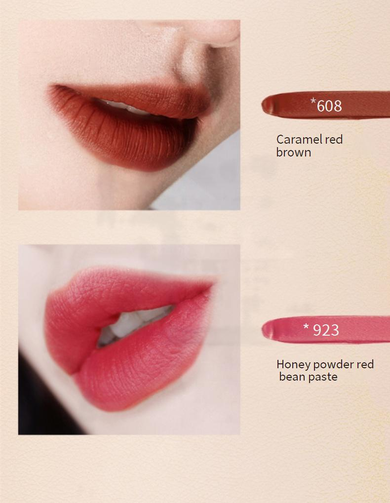 Velvet Matte Lipstick Set - 8 Long-Lasting Non-Stick Lipstick Shades, Luxe Gift Box With Pouch, High-End Orange Collection_voghion.com