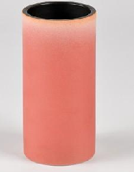 Large Frosted Red Straight Cylinder Flower Vessel_voghion.com