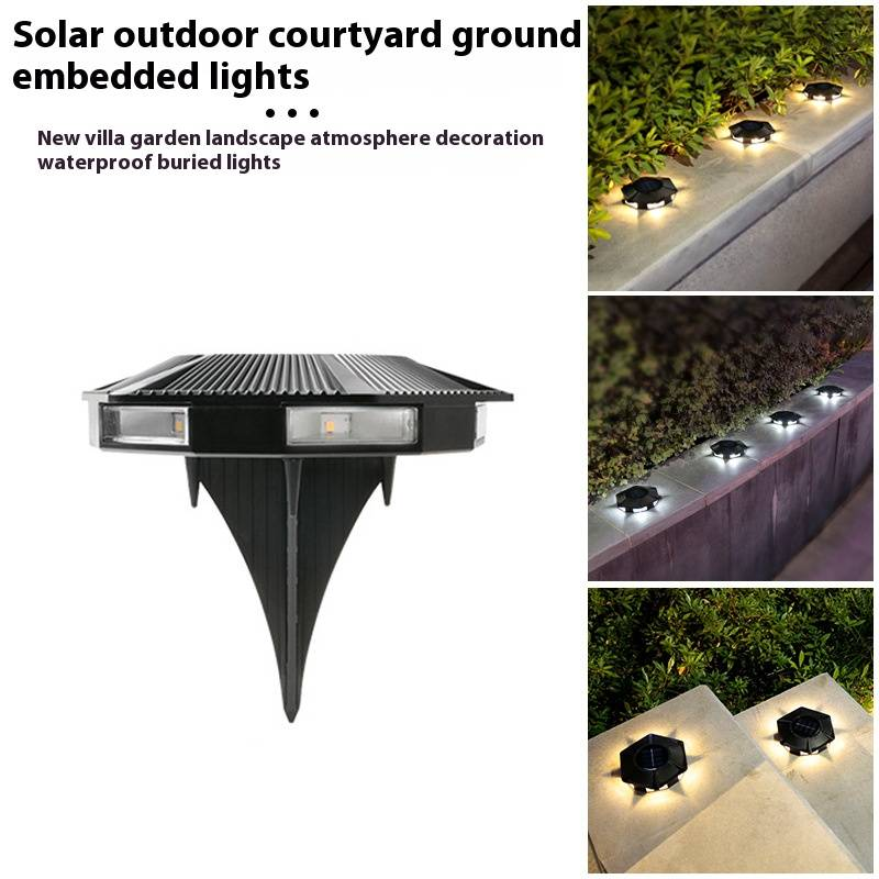 Luzes de jardim externas movidas a energia solar, iluminação LED à prova d'água para pátios, quintais, caminhos, luzes decorativas de solo com 6 LEDs_voghion.com