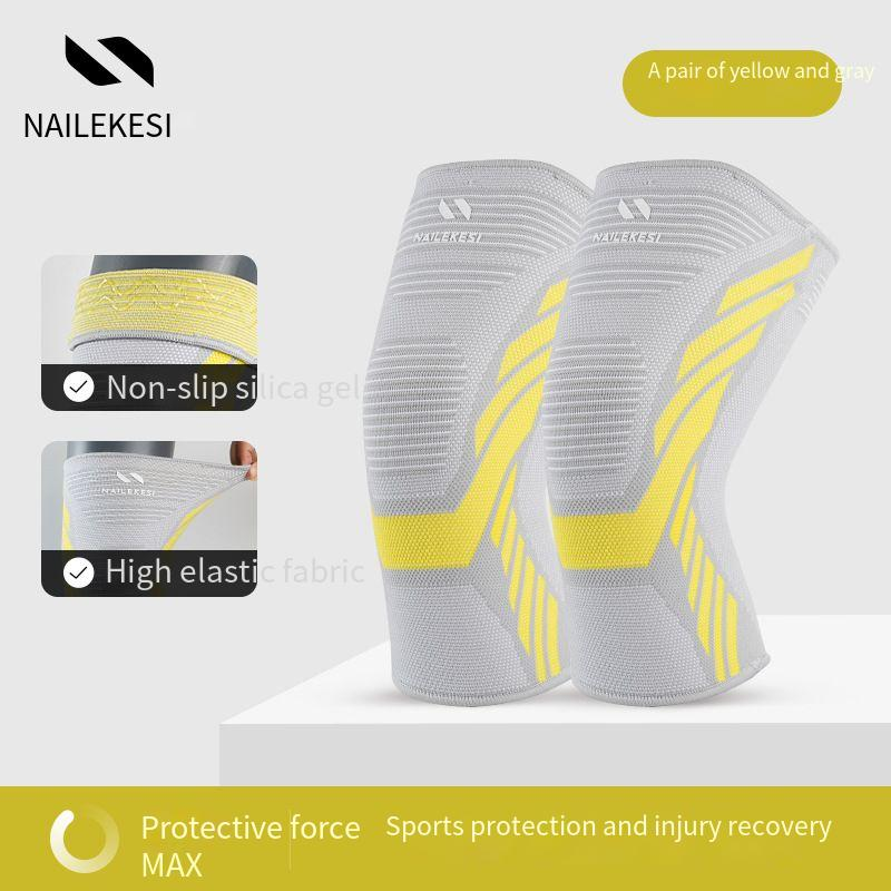 Ginocchiera sportiva in nylon per corsa, basket ed escursionismo - Supporto traspirante e antiscivolo (coppia) - Compressione leggera e altamente elastica_voghion.com