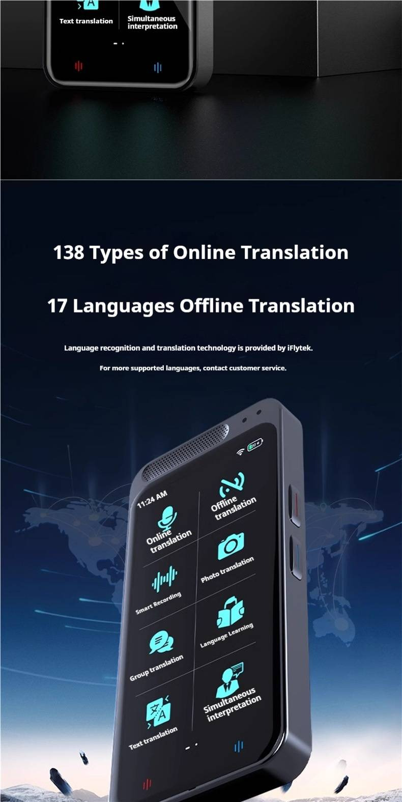 Portable Offline Language Translator Device - Instant Voice & Photo Translation For Travel, Business, And Daily Communication (Multilingual Support)_voghion.com