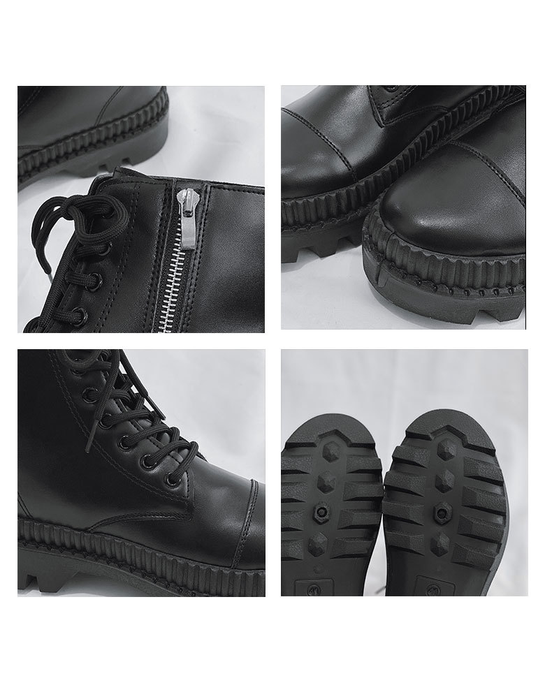 Men's Shoes Martin Boots Men's British Style High Top Leather Boots With Side Zippers Autumn And Winter New Martin Work Boots_voghion.com