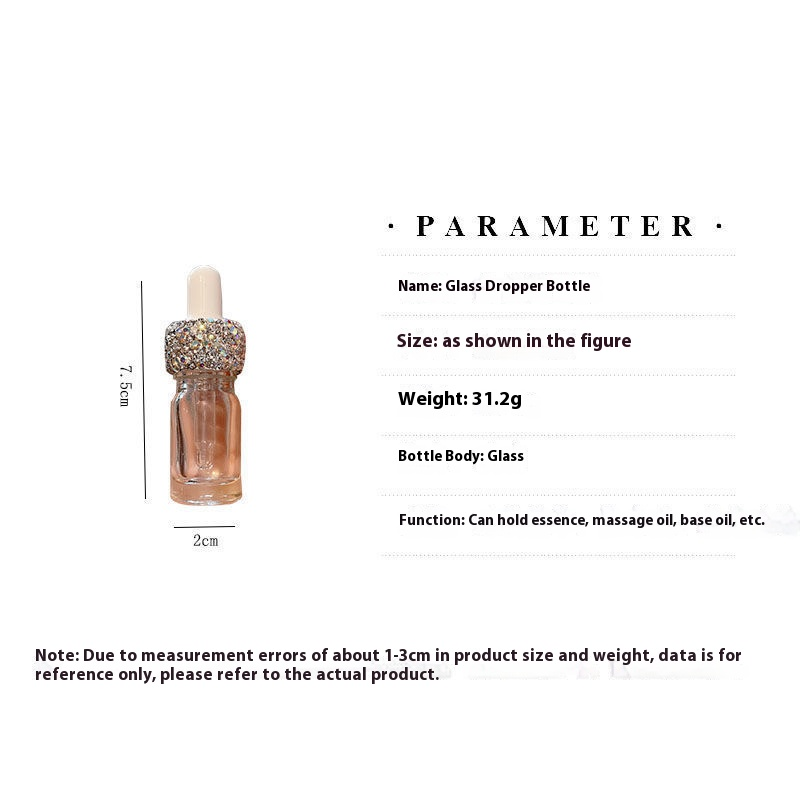 Premium Glass Dropper Bottle For Serums & Essential Oils – Elegant Diamond-Cut Design (5ml/10ml, Leakproof, Refillable, Silver & Crystal Options)_voghion.com