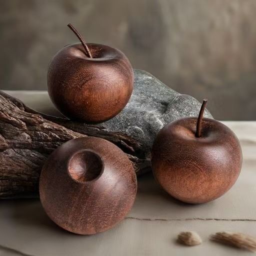 Kerstappelvormig geurend houten vintage etherische olie diffuser ornament, appel diffuser hout_voghion.com