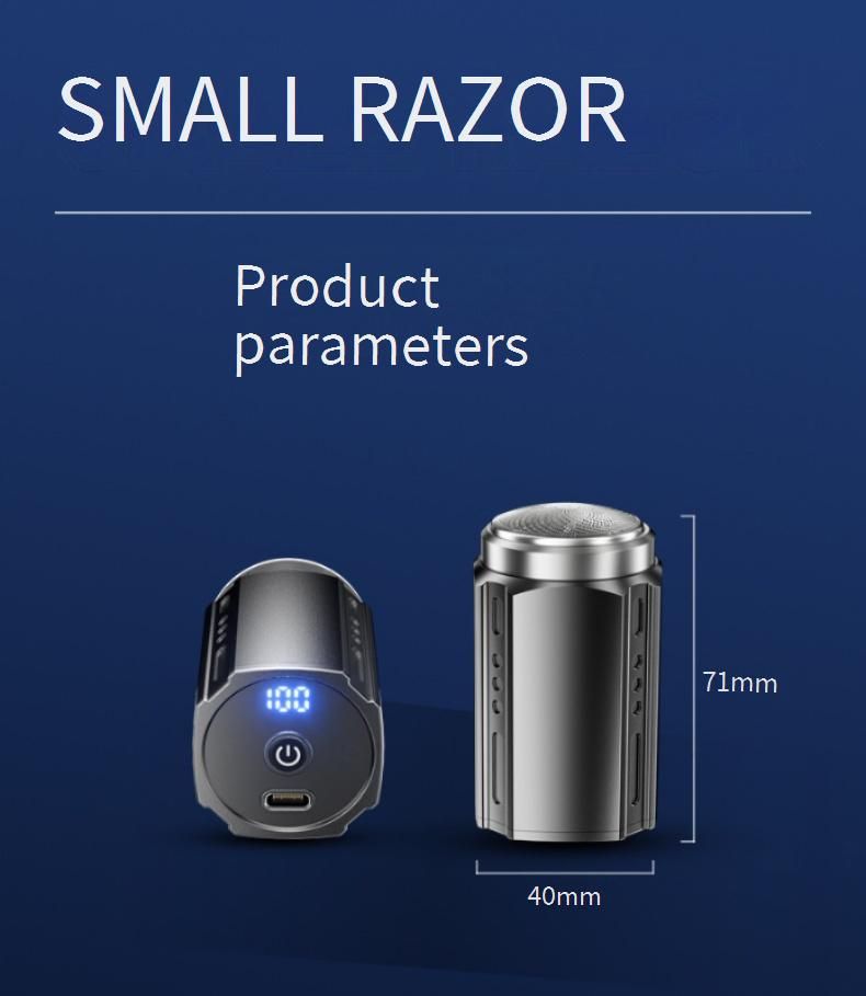 2211 Elektrorasierer mit LCD-Display für Männer – tragbarer, reisefreundlicher, wasserdichter Rasierer mit 6 Klingen/Schleiffolie_voghion.com