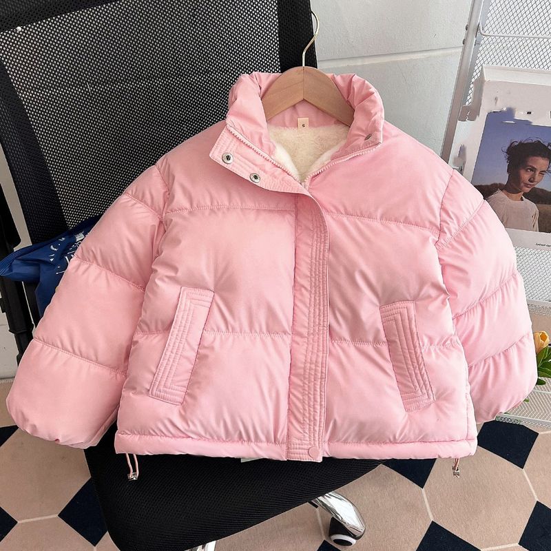 Winter-Steppjacke für Mädchen – Dicker, mit Fleece gefütterter Mantel für Kinder (Schwarz/Lila/Pink, ab 8 Jahren, ab 140 cm)_voghion.com