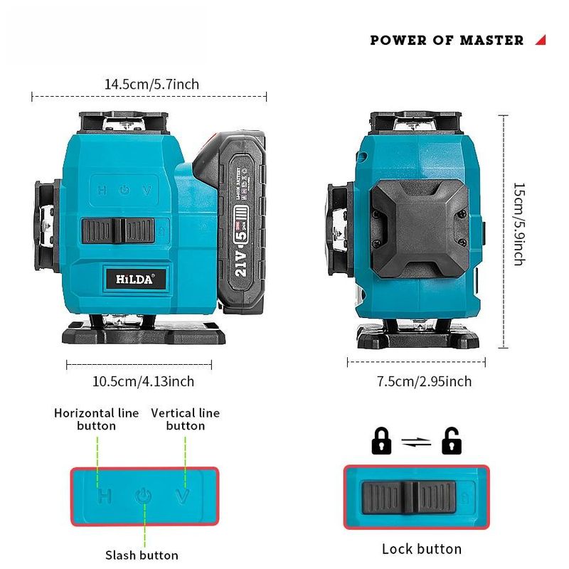 12-Line 3D & 16-Line 4D Green Laser Level – High-Precision Auto-Leveling For Tile, Wall & Floor Installation_voghion.com